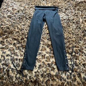 Black Lace-Up Women's Pants